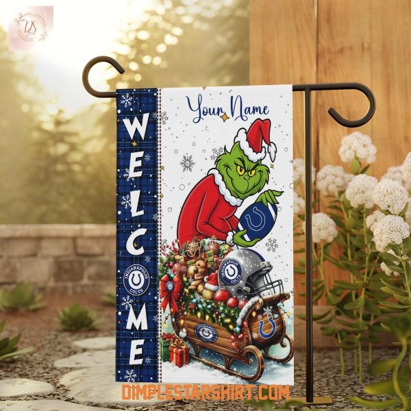 Indianapolis Colts  x The Grinch Christmas House Garden Flag