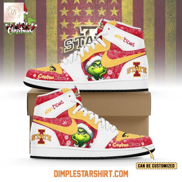 Iowa State Cyclones The Grinch Merry Christmas Air Jordan 1 Shoes