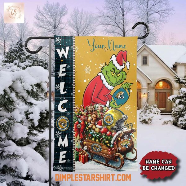 Jacksonville Jaguars  x The Grinch Christmas House Garden Flag