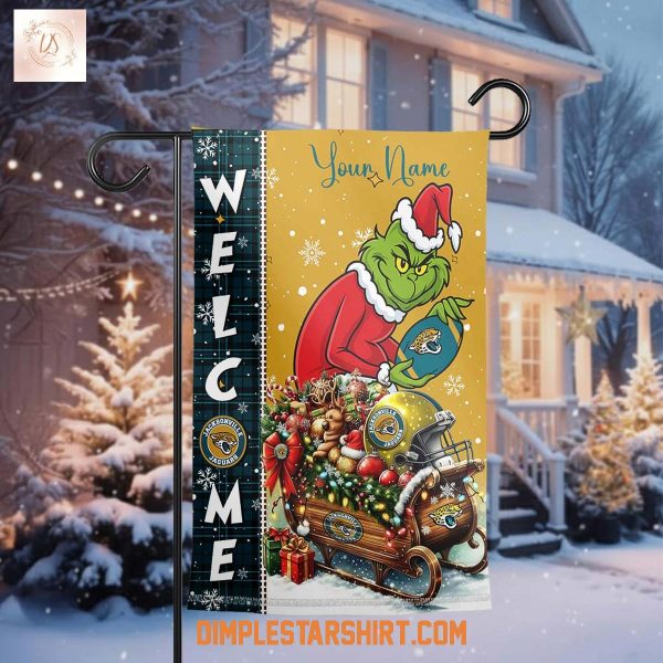 Jacksonville Jaguars  x The Grinch Christmas House Garden Flag