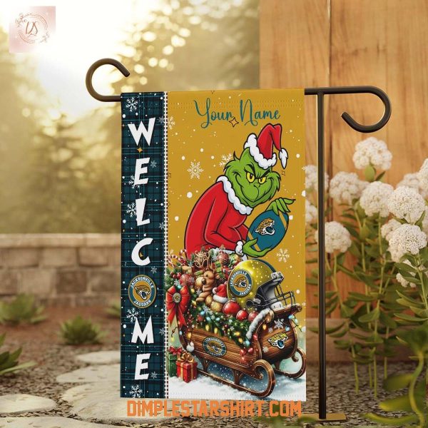 Jacksonville Jaguars  x The Grinch Christmas House Garden Flag