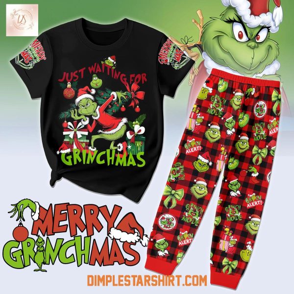 Just Waiting For Grinchmas Fleece Pajamas Set