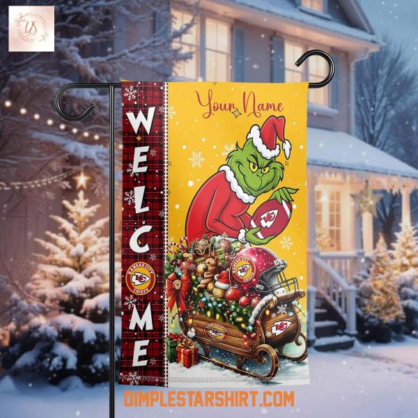 Kansas City Chiefs x The Grinch Christmas House Garden Flag