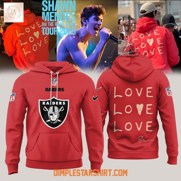 Las Vegas Raiders x Shawn Mendes On The Road Again Tour 2025 Hoodie Shirt