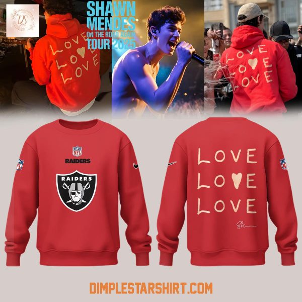 Las Vegas Raiders x Shawn Mendes On The Road Again Tour 2025 Hoodie Shirt