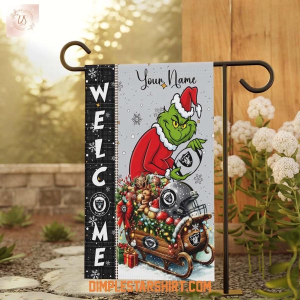 Las Vegas Raiders x The Grinch Christmas House Garden Flag