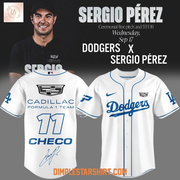 Los Angeles Dodgers Sergio Checo Perez Cadillac F1 Team Jersey