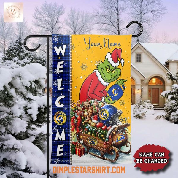 Los Angeles Rams x The Grinch Christmas House Garden Flag