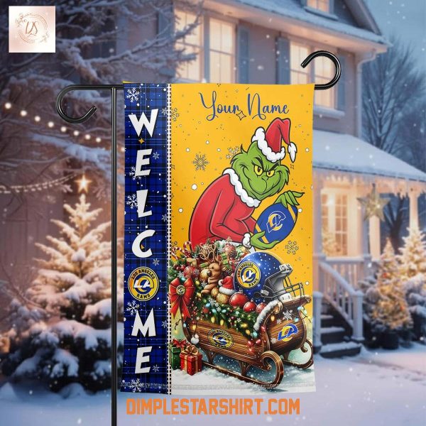 Los Angeles Rams x The Grinch Christmas House Garden Flag