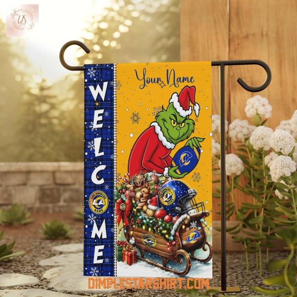 Los Angeles Rams x The Grinch Christmas House Garden Flag
