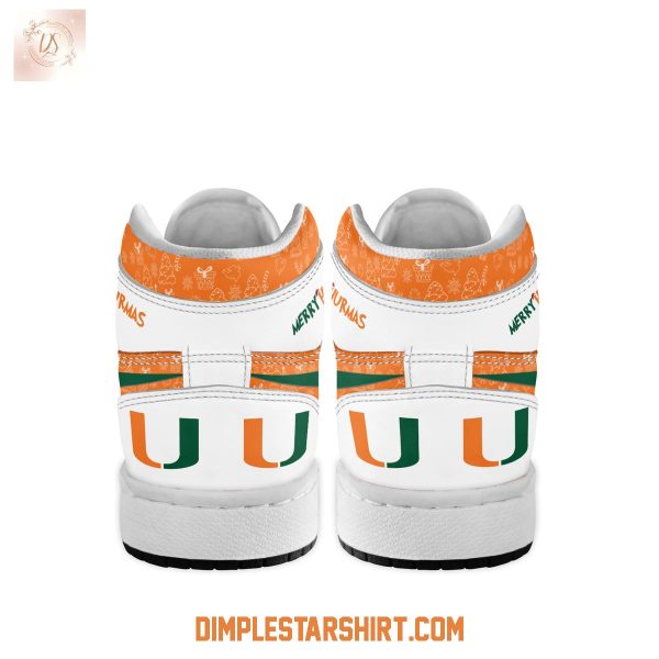 Miami Hurricanes The Grinch Merry Christmas Air Jordan 1 Shoes