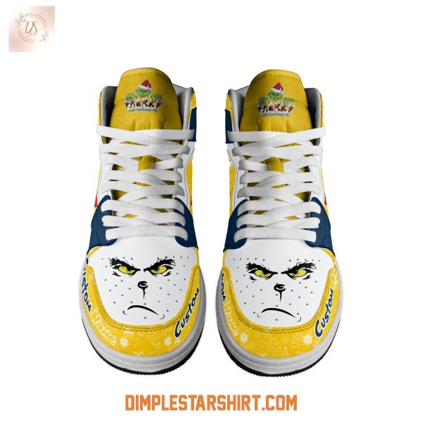 Michigan Wolverines The Grinch Merry Christmas Air Jordan 1 Shoes
