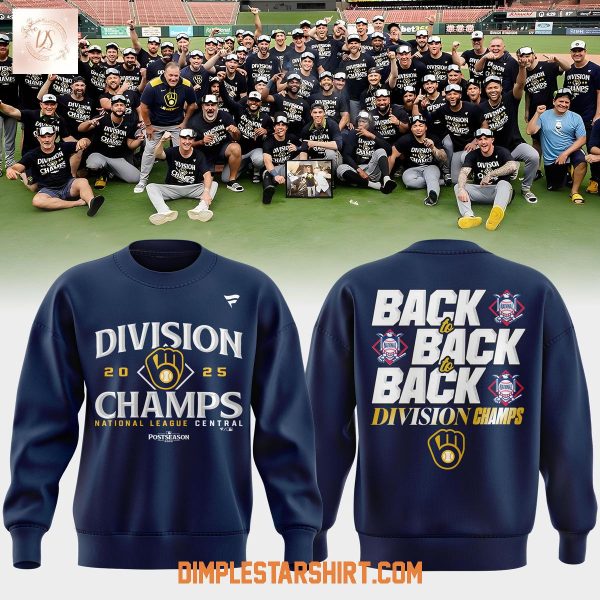Milwaukee Brewers NL Central Division Back To Back To Back Champions Hoodie Shirt