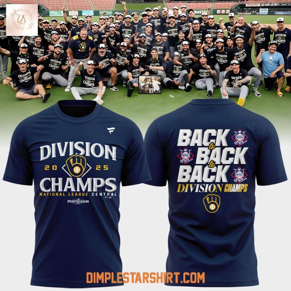 Milwaukee Brewers NL Central Division Back To Back To Back Champions Hoodie Shirt
