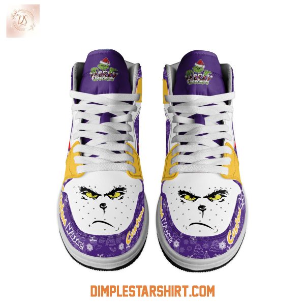 Minnesota Vikings The Grinch Merry Christmas Air Jordan 1 Shoes