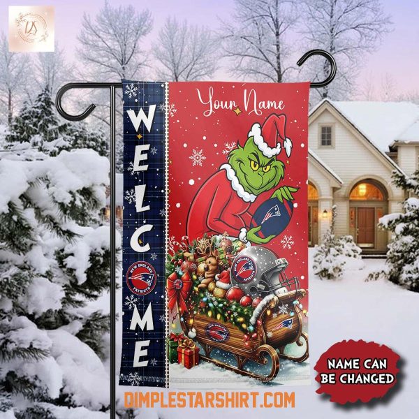 New England Patriots  x The Grinch Christmas House Garden Flag