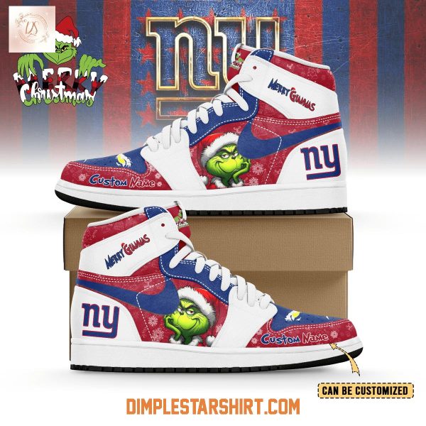 New York Giants The Grinch Merry Christmas Air Jordan 1 Shoes