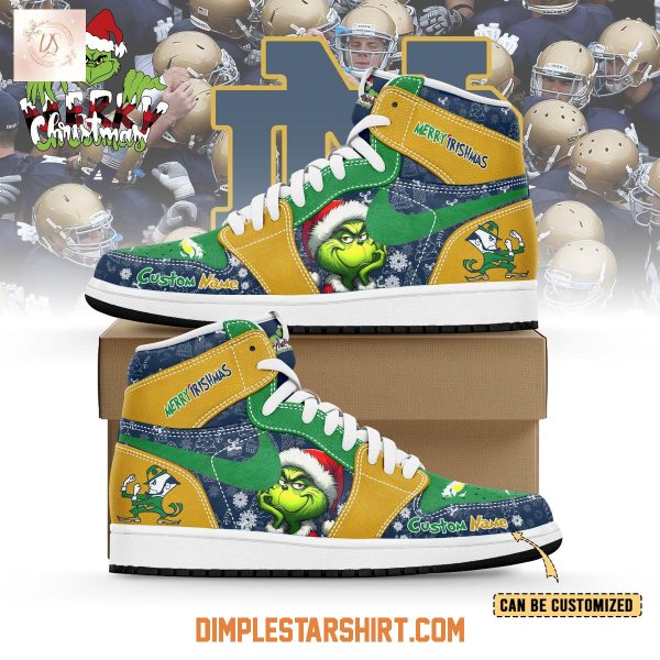 Notre Dame Fighting Irish The Grinch Merry Christmas Air Jordan 1 Shoes