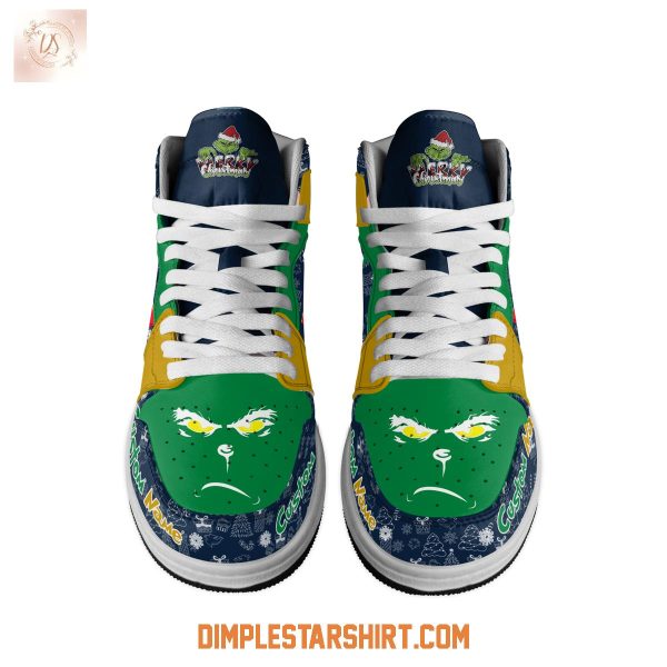 Notre Dame Fighting Irish The Grinch Merry Christmas Air Jordan 1 Shoes