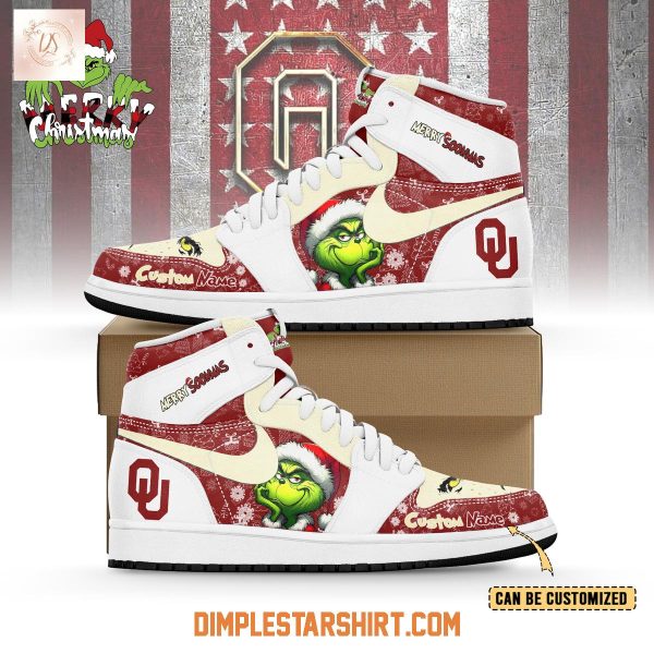 Oklahoma Sooners The Grinch Merry Christmas Air Jordan 1 Shoes