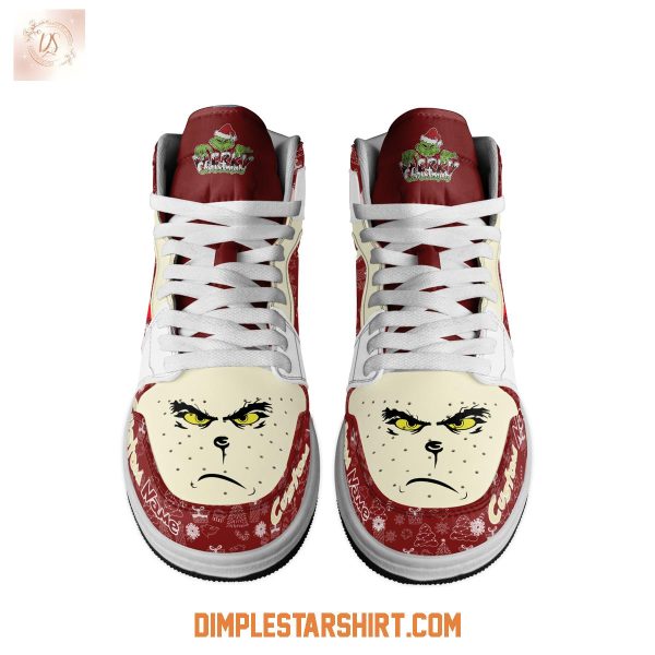 Oklahoma Sooners The Grinch Merry Christmas Air Jordan 1 Shoes