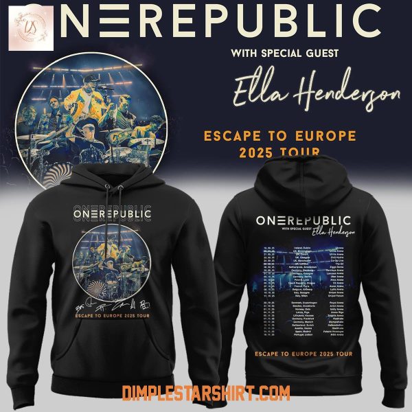 OneRepublic Escape To Europe 2025 Tour Hoodie Shirt
