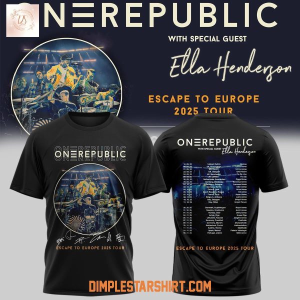 OneRepublic Escape To Europe 2025 Tour Hoodie Shirt