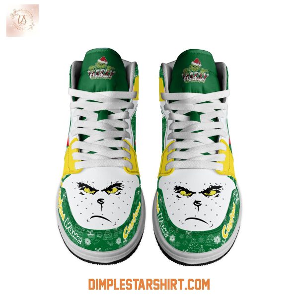 Oregon Ducks The Grinch Merry Christmas Air Jordan 1 Shoes