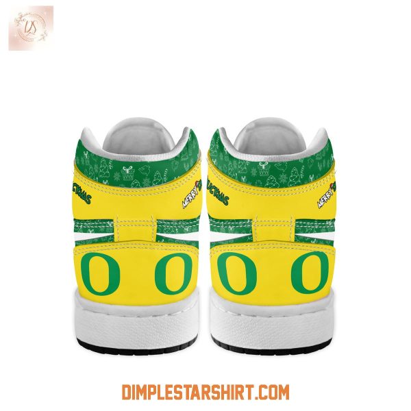 Oregon Ducks The Grinch Merry Christmas Air Jordan 1 Shoes