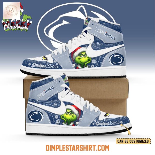 Penn State Nittany Lions The Grinch Merry Christmas Air Jordan 1 Shoes