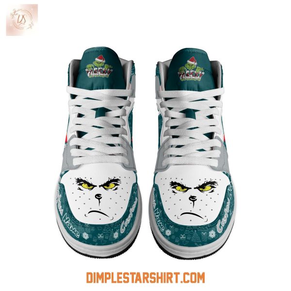 Philadelphia Eagles The Grinch Merry Christmas Air Jordan 1 Shoes