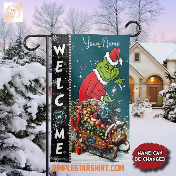 Philadelphia Eagles x The Grinch Christmas House Garden Flag