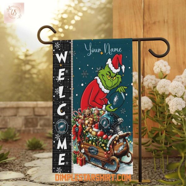Philadelphia Eagles x The Grinch Christmas House Garden Flag