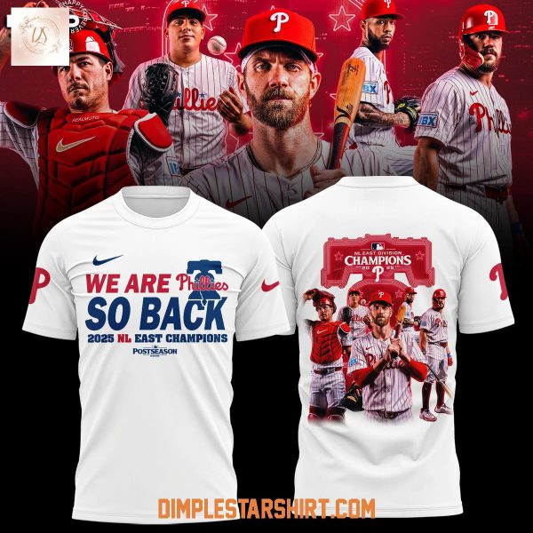 Philadelphia Phillies 2025 NL East Division Champions White Hoodie Shirt