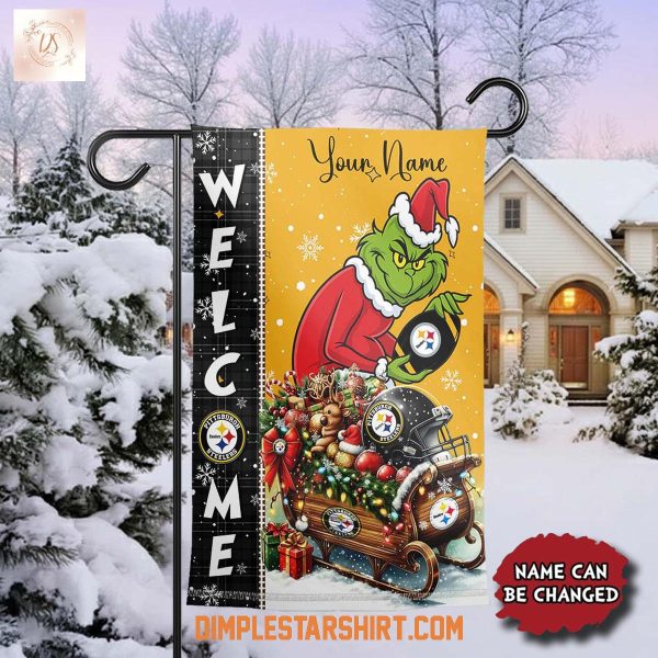 Pittsburgh Steelers x The Grinch Christmas House Garden Flag