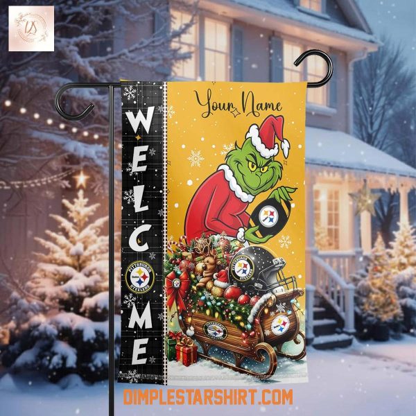 Pittsburgh Steelers x The Grinch Christmas House Garden Flag