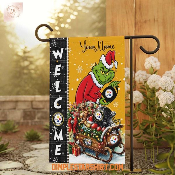 Pittsburgh Steelers x The Grinch Christmas House Garden Flag