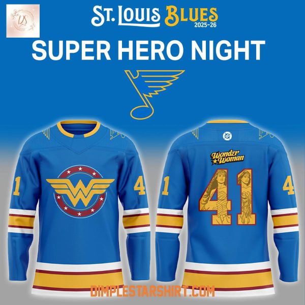 ST.Louis Blues Super Hero Wonder Woman Hockey Jersey