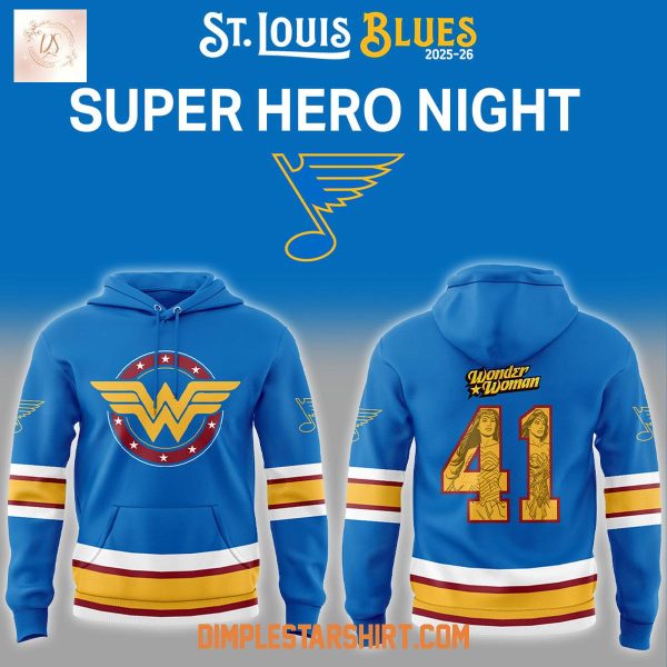 ST.Louis Blues Super Hero Wonder Woman Hoodie Shirt