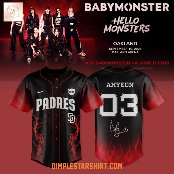 San Diego Padres x Babymonster NA World Tour 2025 Jersey