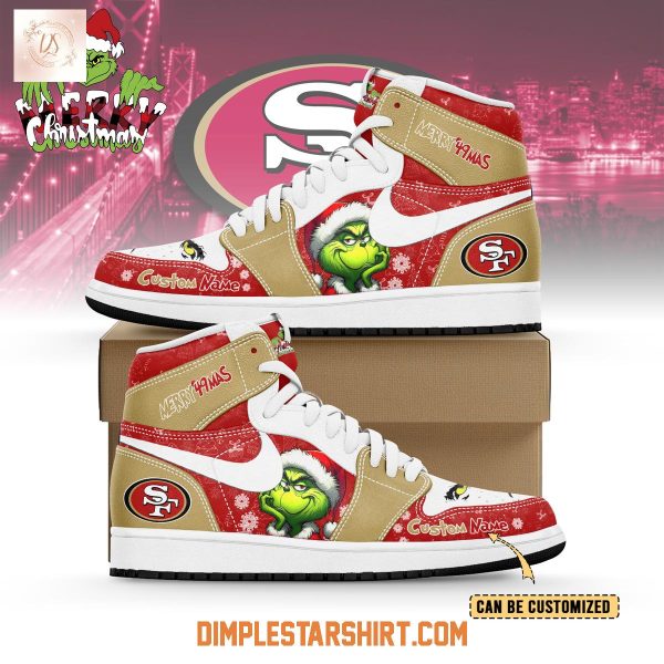 San Francisco 49ers The Grinch Merry Christmas Air Jordan 1 Shoes