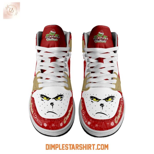 San Francisco 49ers The Grinch Merry Christmas Air Jordan 1 Shoes