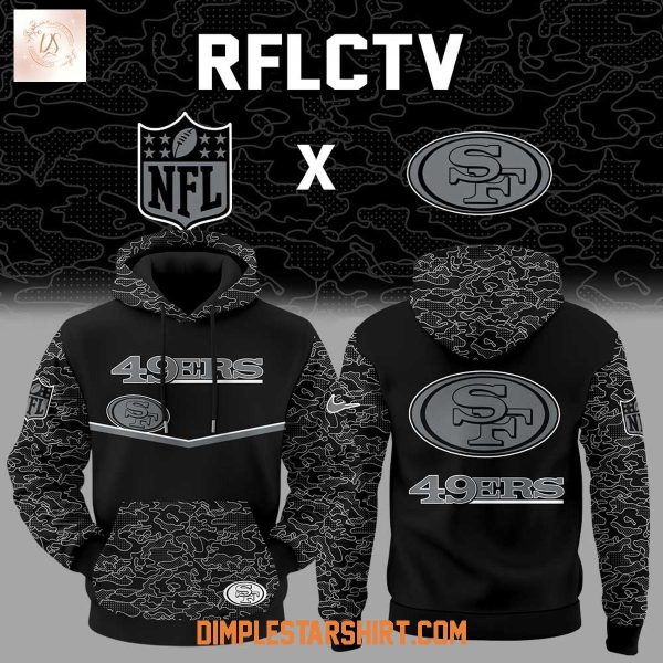 San Francisco 49ers x RFLCTV Black Hoodie Shirt