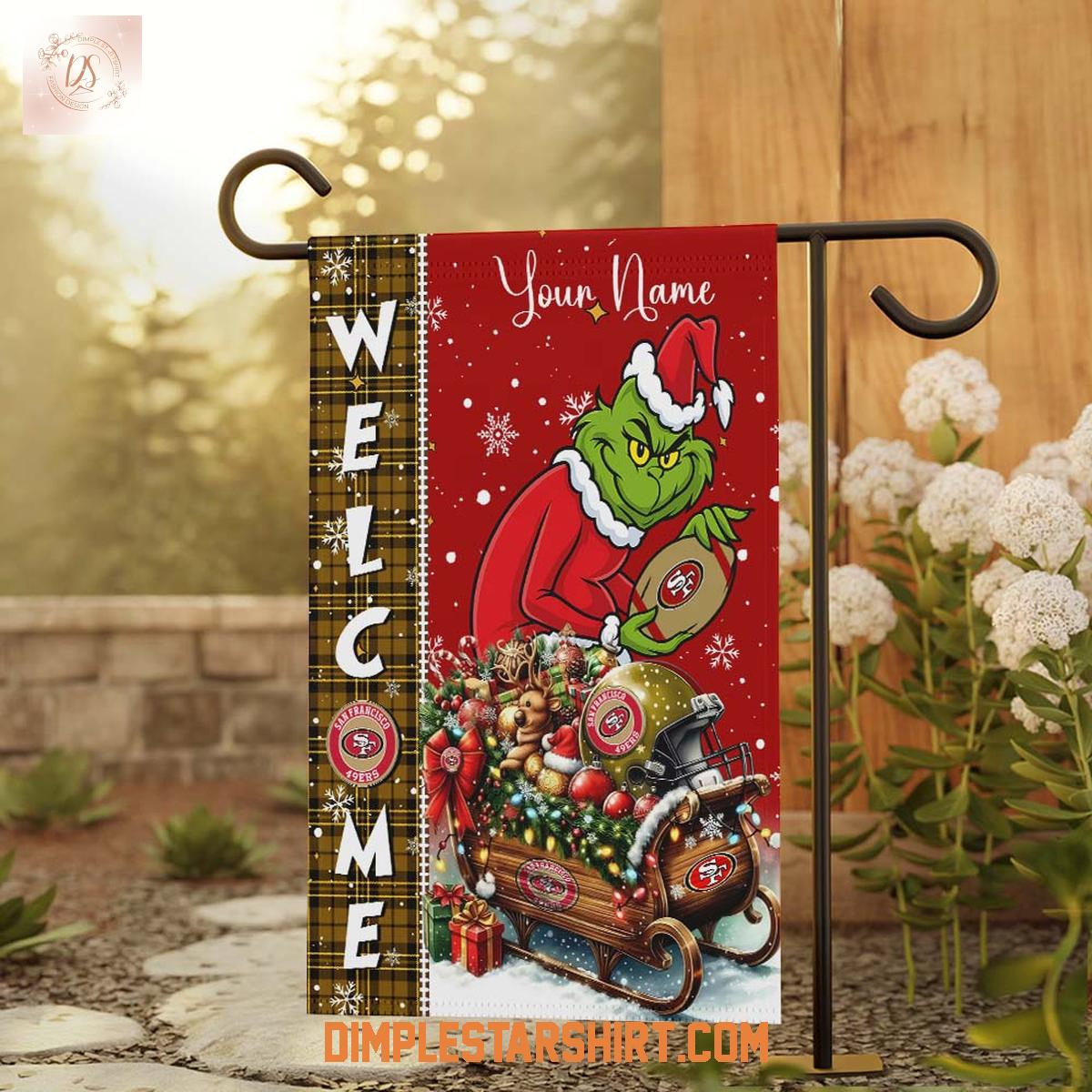 San Francisco 49ers x The Grinch Christmas House Garden Flag San Francisco 49ers x The Grinch Christmas House Garden Flag