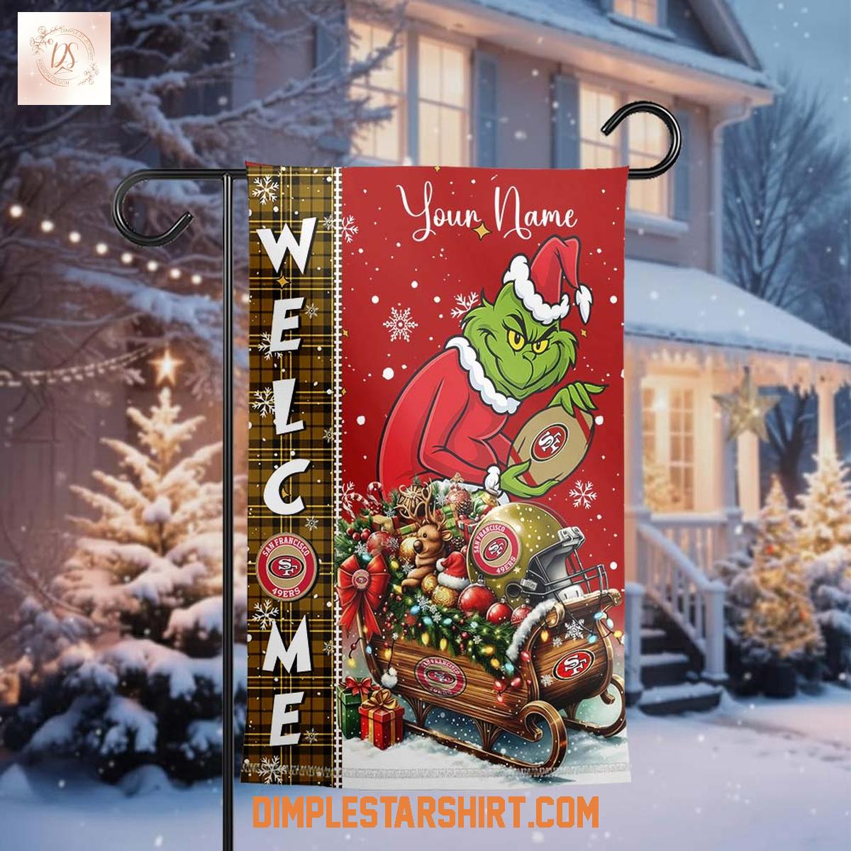 San Francisco 49ers x The Grinch Christmas House Garden Flag San Francisco 49ers x The Grinch Christmas House Garden Flag