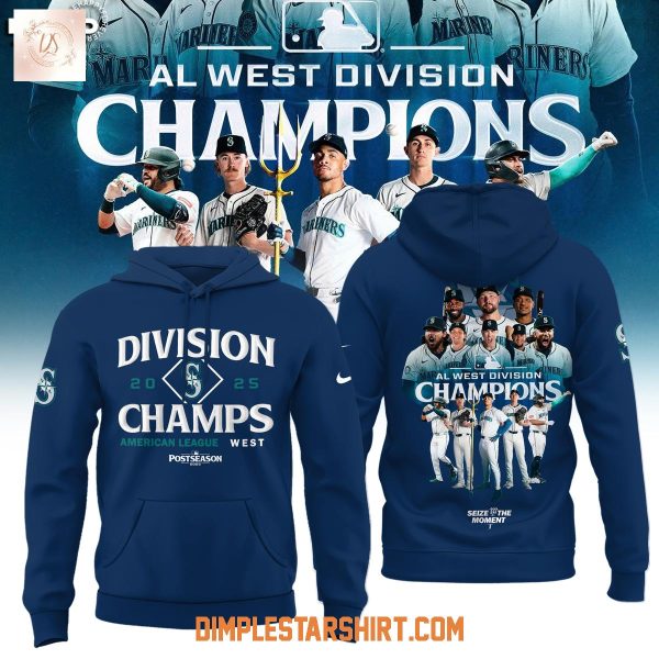 Seattle Mariners 2025 AL West Division Champions Hoodie Shirt