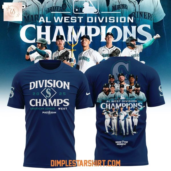 Seattle Mariners 2025 AL West Division Champions Hoodie Shirt