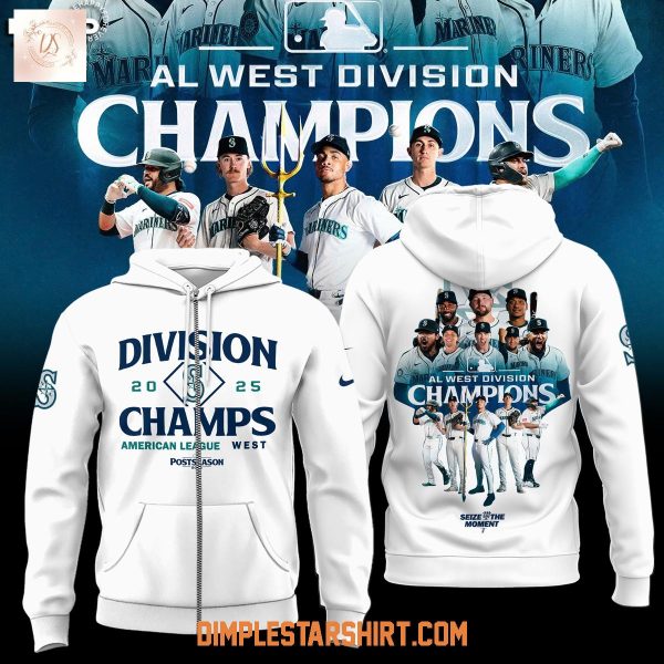 Seattle Mariners 2025 AL West Division Champions Hoodie Shirt