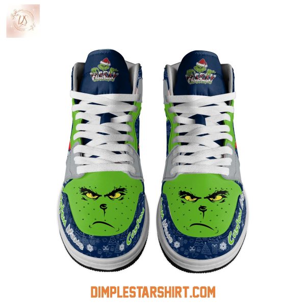 Seattle Seahawks The Grinch Merry Christmas Air Jordan 1 Shoes
