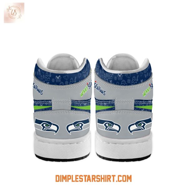 Seattle Seahawks The Grinch Merry Christmas Air Jordan 1 Shoes